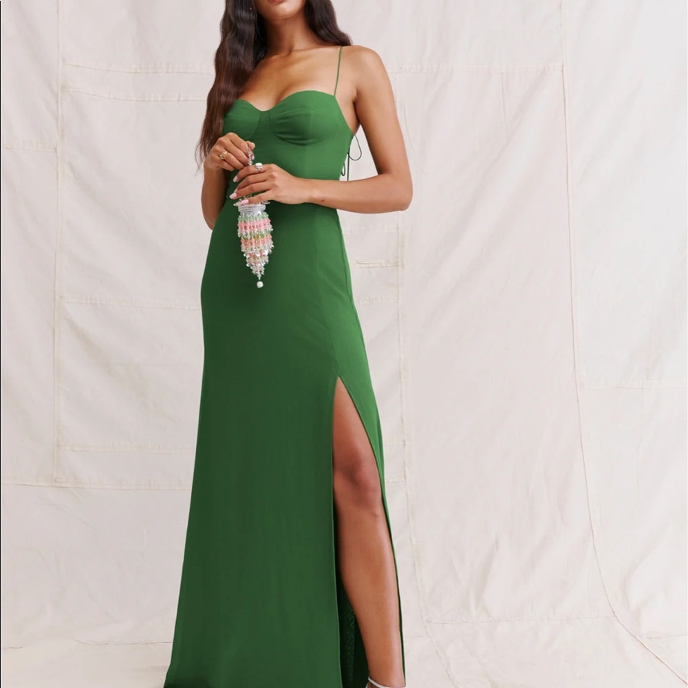 Reformation Melina Dress in Kelly Green